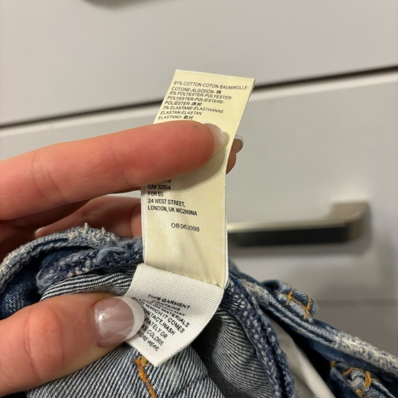 Free People Women’s CRVY Vintage Frayed Hem High Rise Shorts Lolita Blue - Picture 8 of 9